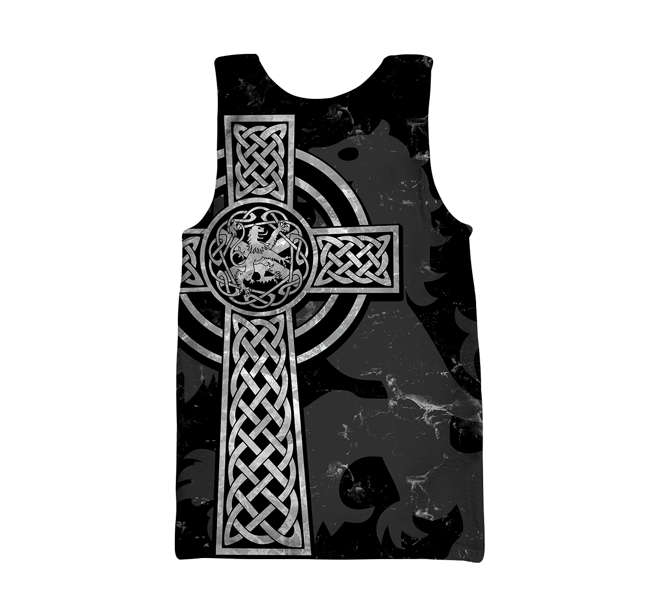 Scottish Lion Celtic Cross grey version Hoodie AZ210201-Apparel-PL8386-Hoodie-S-Vibe Cosy™