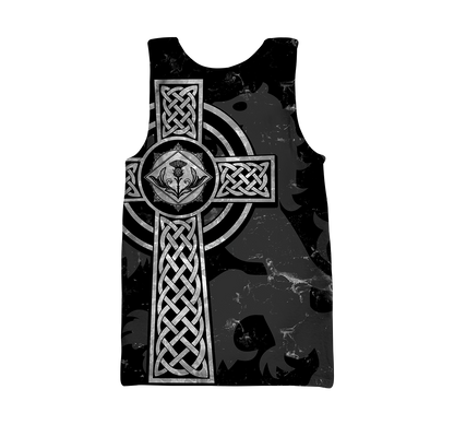 Scottish St-Andrew Thristle Celtic Cross grey ver2 Hoodie AZ210207-Apparel-PL8386-Hoodie-S-Vibe Cosy™