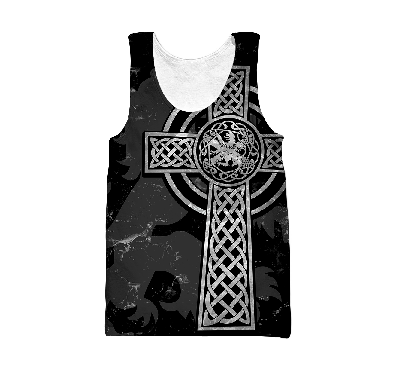 Scottish Lion Celtic Cross grey version Hoodie AZ210201-Apparel-PL8386-Tank Top-S-Vibe Cosy™