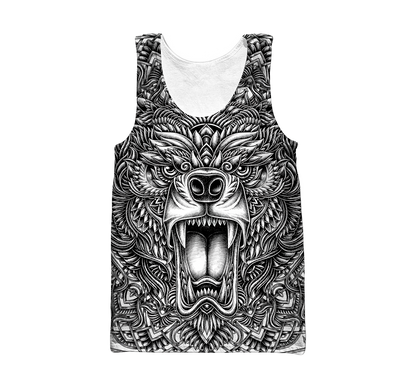 BEAR TATTOO 3D ALL OVER PRINTED SHIRTS FOR MEN AND WOMEN AZ071201 PL-Apparel-PL8386-Tanktop-S-Vibe Cosy™