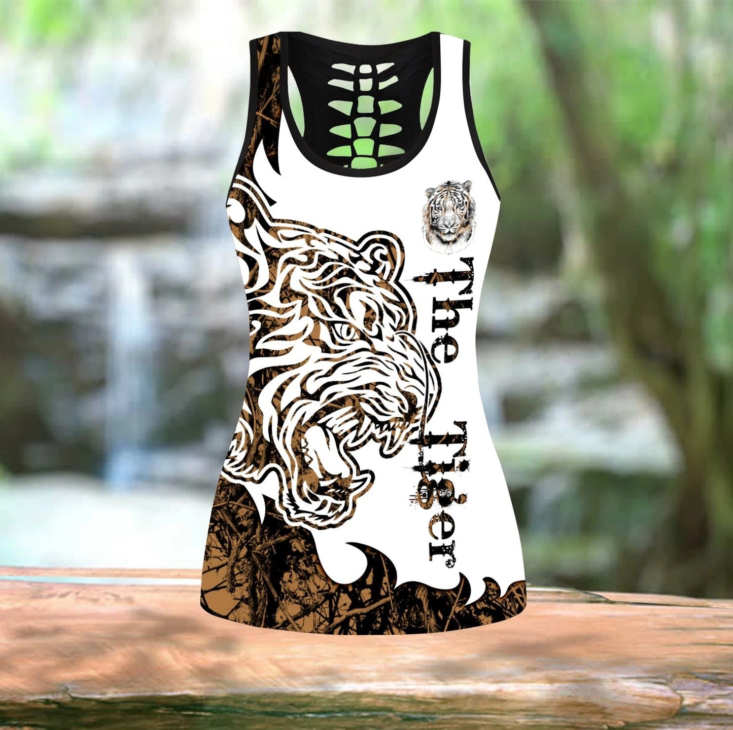 Tiger Brown Tattoo Combo Tank Top + Legging JJW17082003S