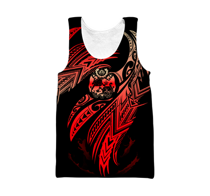 Amazing Tonga Polynesian Tattoo 3D Unisex Deluxe Hoodie ML