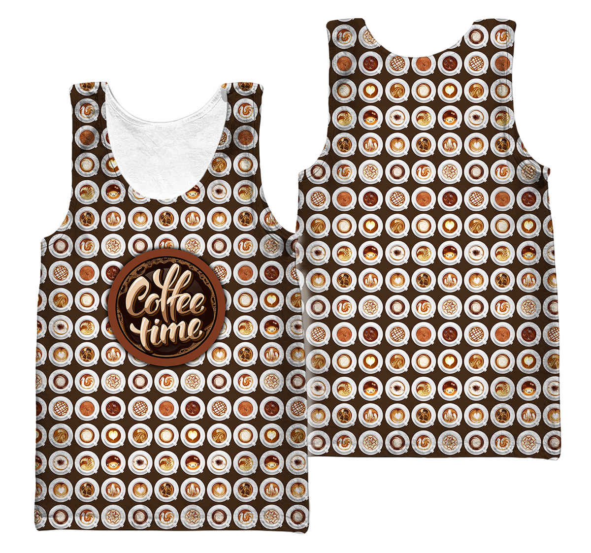 Time's Coffee 3D All Over Printed Differences Between Types Of Italian Coffee Shirts and Shorts Pi271103 PL-Apparel-PL8386-Tanktop-S-Vibe Cosy™