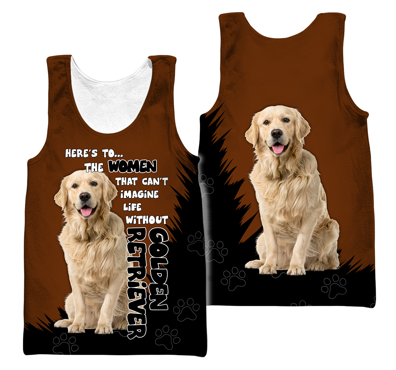 Golden Retriever Dog Lover 3D Full Printed Shirt For Men And Women Pi281208-Apparel-MP-Women's Tank Top-S-Vibe Cosy™