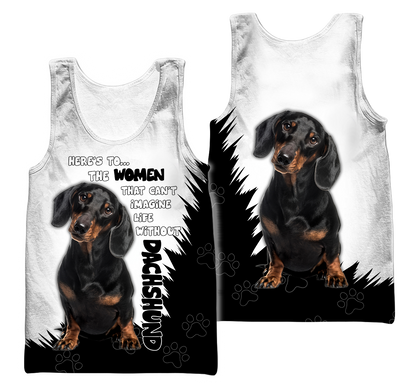 Dachshund Dog Lover 3D Full Printed Shirt For Men And Women Pi281209-Apparel-MP-Women's Tank Top-S-Vibe Cosy™