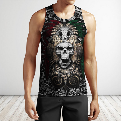 Aztec Skull By ML-Apparel-ML-Zipped Hoodie-S-Vibe Cosy™