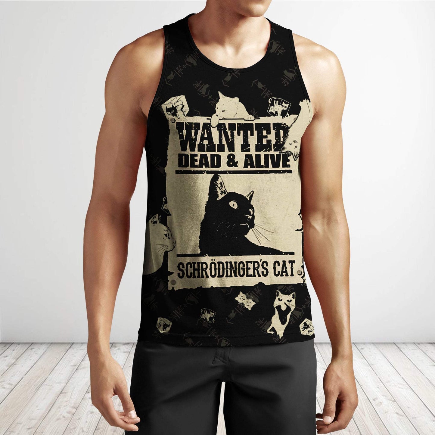 Schrodinger Cat Limited Edition 3D Printed Tank top for Men and Women-ML