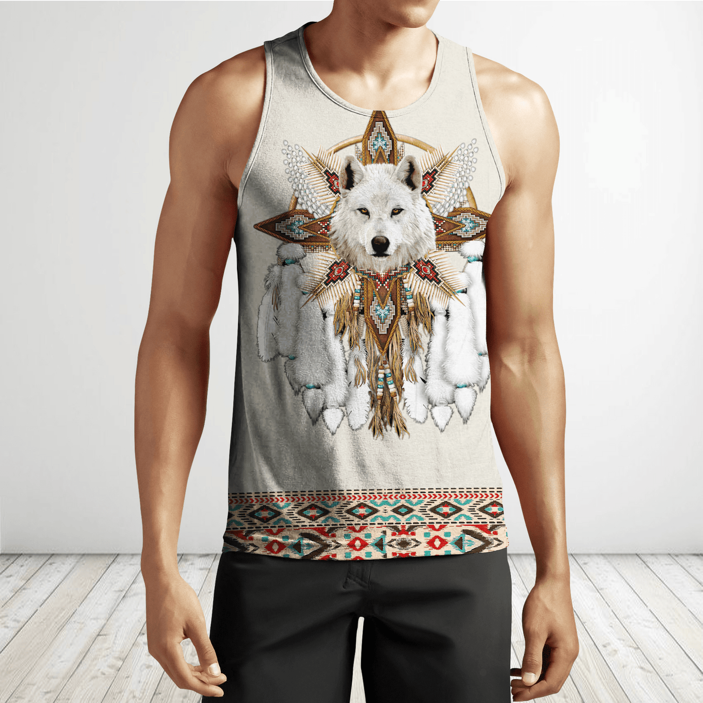 Native Spirit Wolf 3D All Over Printed Unisex Hoodie ML