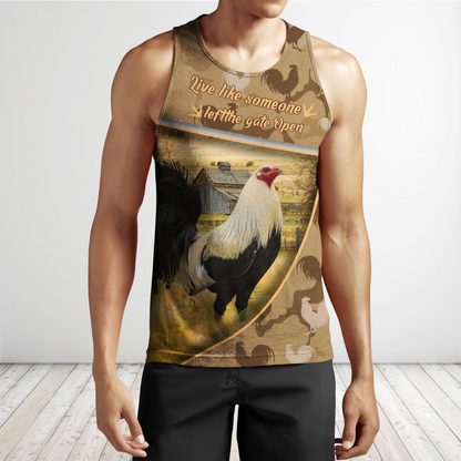 Rooster All Over Printed Unisex Deluxe Hoodie ML