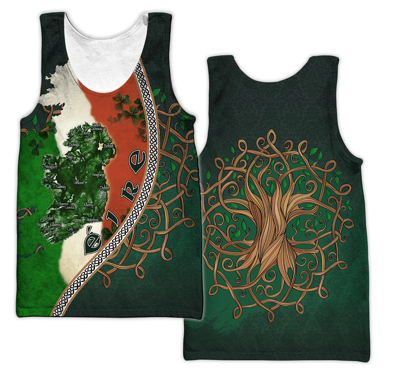 Irish Saint Patrick's Day Shamrock Celtic Cross Hoodie T-Shirt Sweatshirt Pi020308-Apparel-NM-Men's tank top-S-Vibe Cosy™