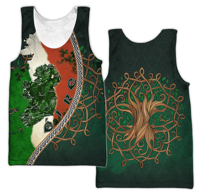 Irish Saint Patrick's Day Shamrock Celtic Cross Hoodie T-Shirt Sweatshirt Pi020308-Apparel-NM-Men's tank top-S-Vibe Cosy™