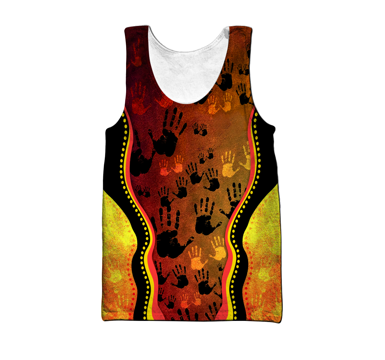 Aboriginal Rock Painting Hand Art Golden Style Shirt for Men and Women
