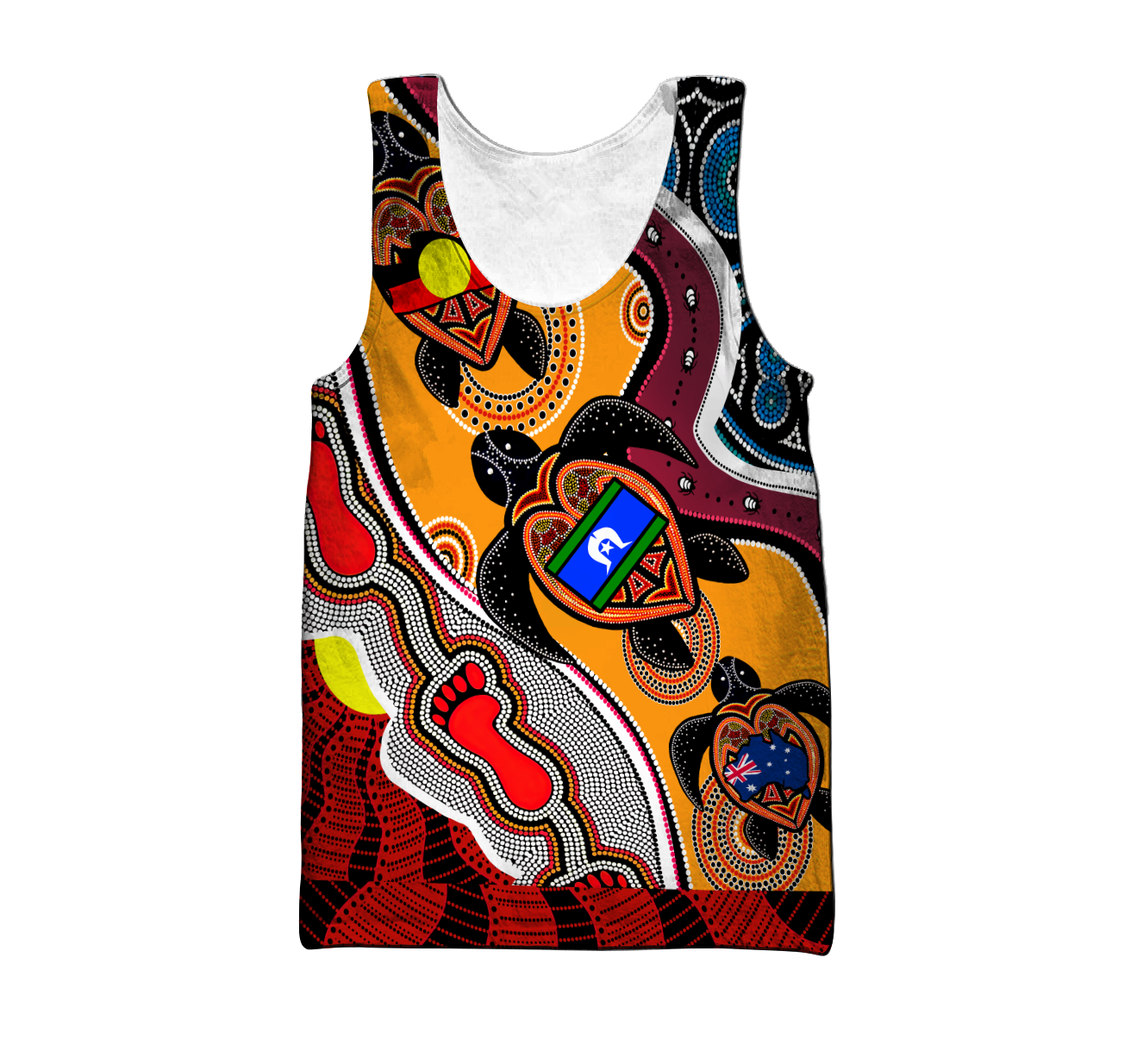 Australia Aboriginal Dots With Turtle And Naidoc Flags 3D Hoodie Shirt For Men And Women