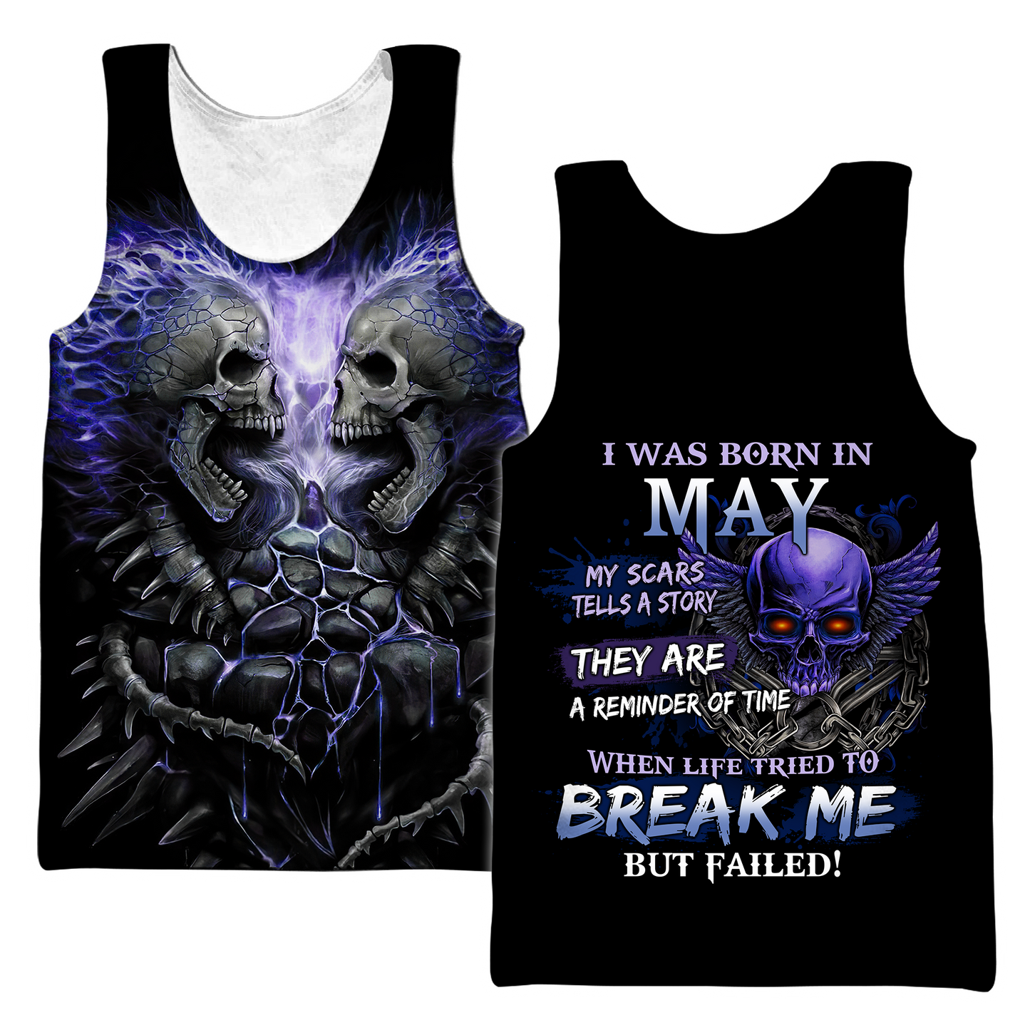 May Guy Skull 3D All Over Printed  Unisex Hoodie