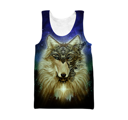 Native Wolf Mandala Pattern All Over Printed Unisex Deluxe Hoodie ML
