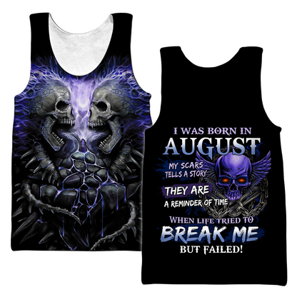 August Guy Skull 3D All Over Printed Shirts Pi24102008ST