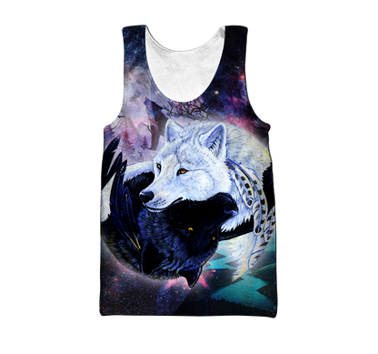 3D Black and White Wolf Unisex Shirts DA13102003