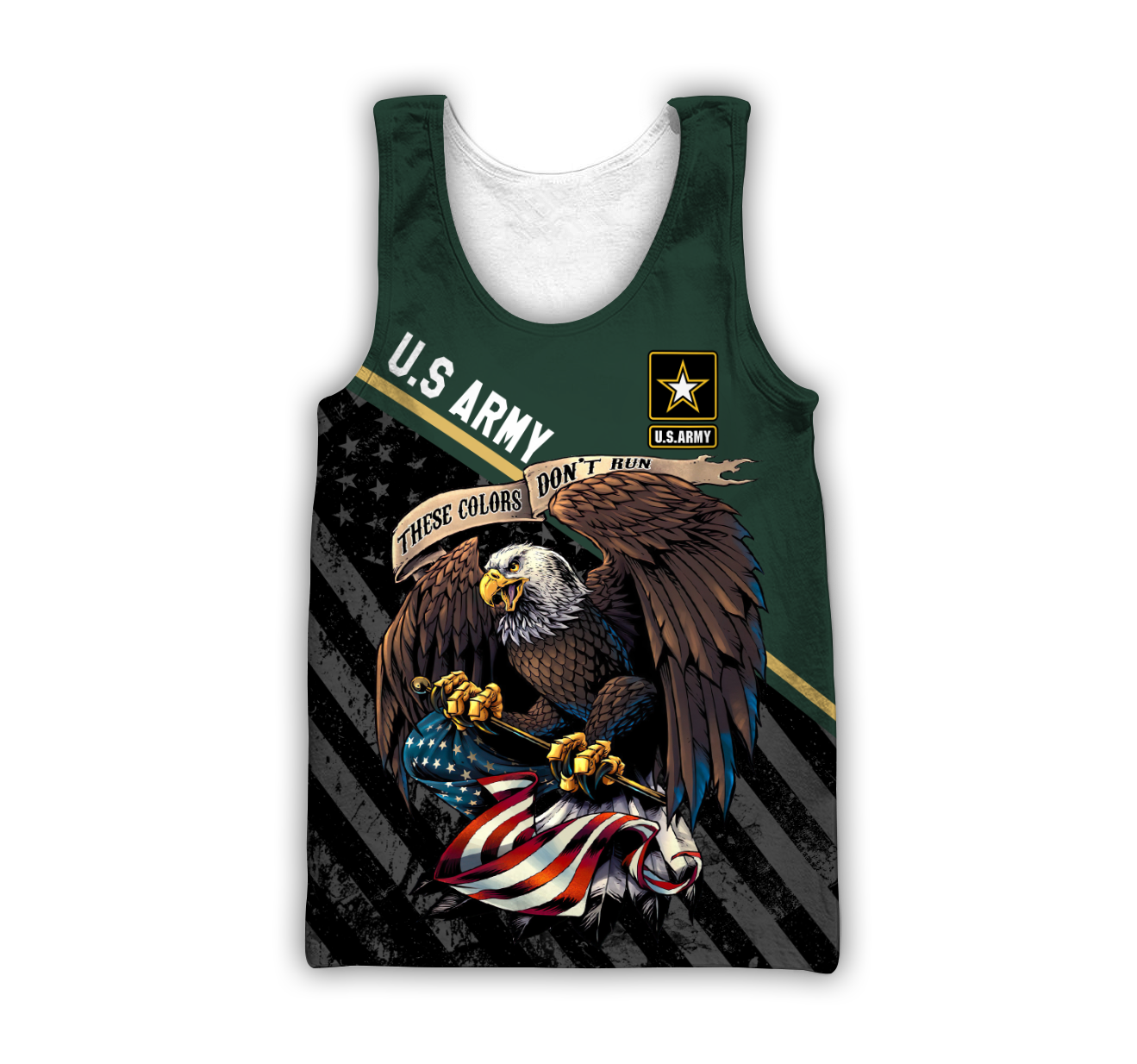 US Veteran Army Green 3D All Over Printed Shirts For Men And Women
