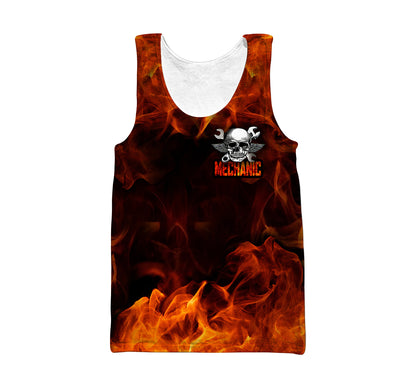 Mechanic Skull 3D All Over Printed Hoodie For Men and Women NTN09142001
