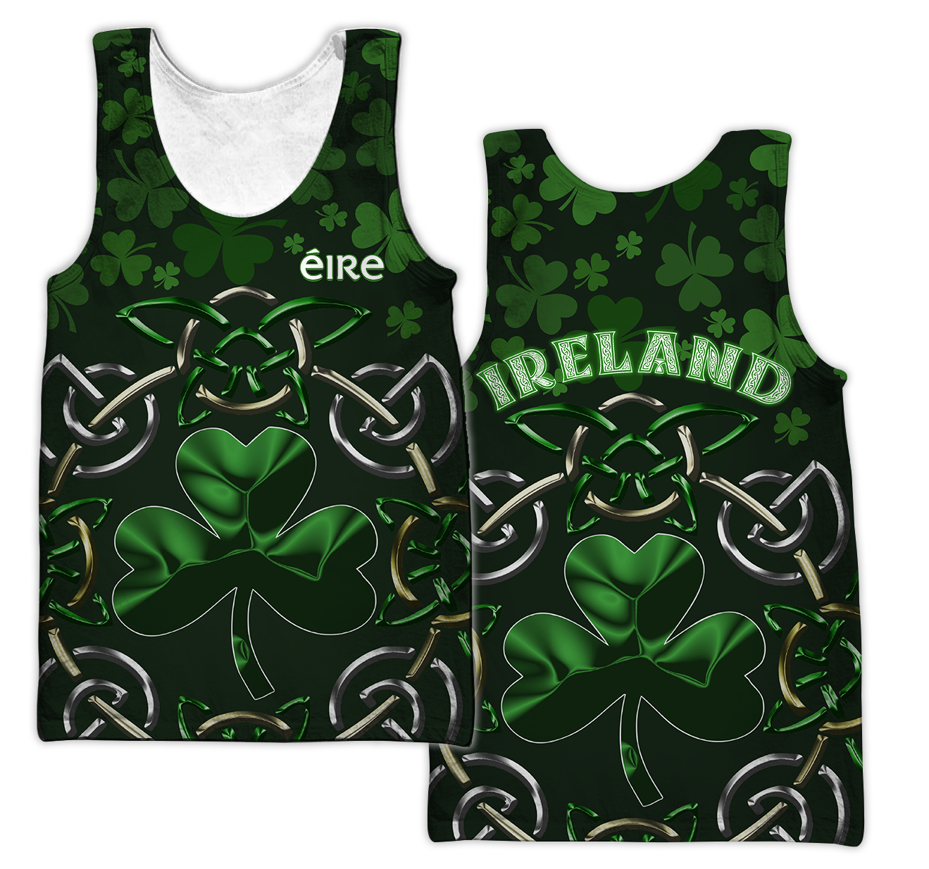 Irish Saint Patrick's Day Shamrock Celtic Cross Hoodie T-Shirt Sweatshirt Pi020310-Apparel-NM-Men's tank top-S-Vibe Cosy™
