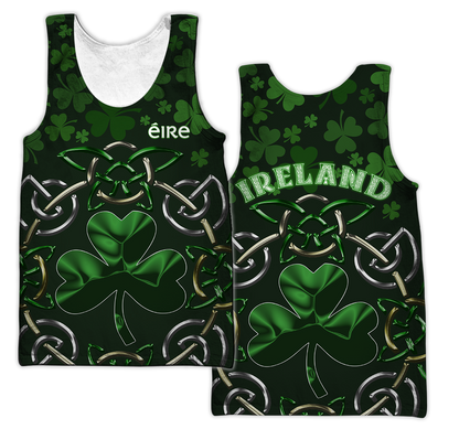 Irish Saint Patrick's Day Shamrock Celtic Cross Hoodie T-Shirt Sweatshirt Pi020310-Apparel-NM-Men's tank top-S-Vibe Cosy™