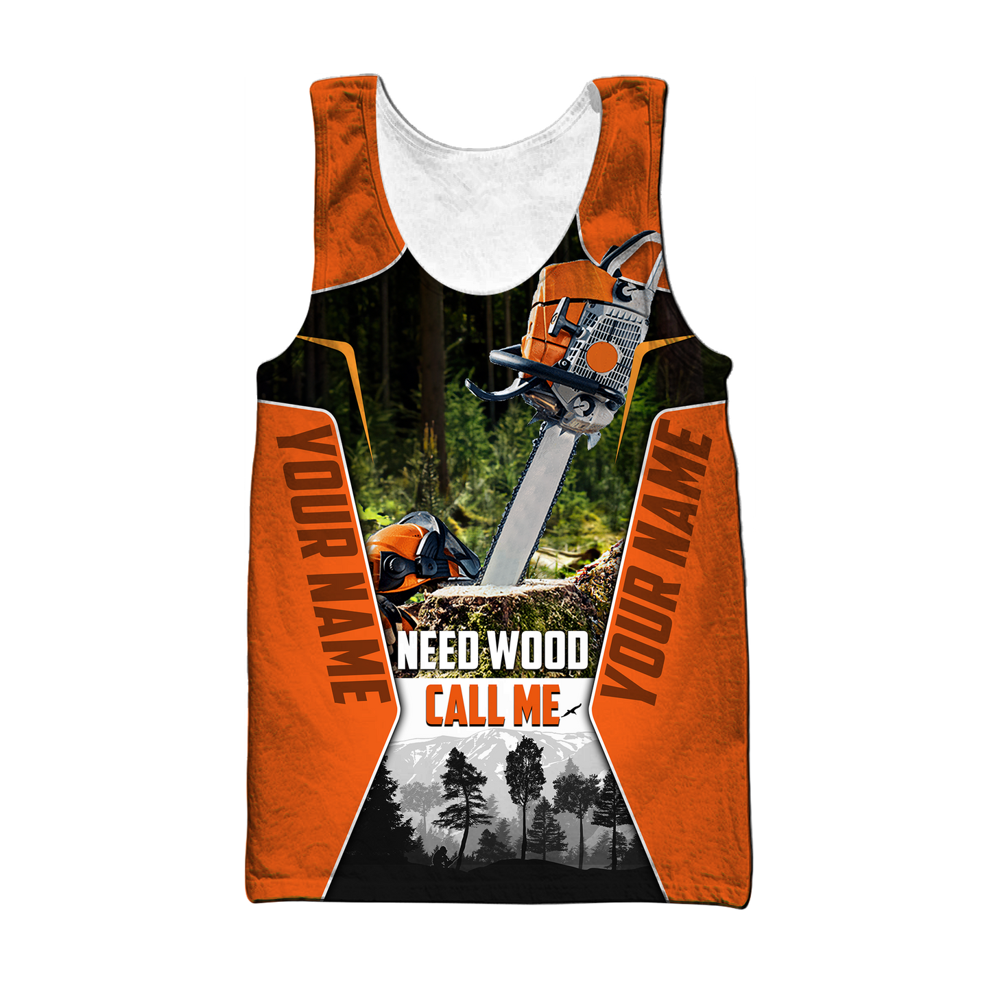 3D Chainsaw Logger Custom Name Unisex Shirts Pi16102002