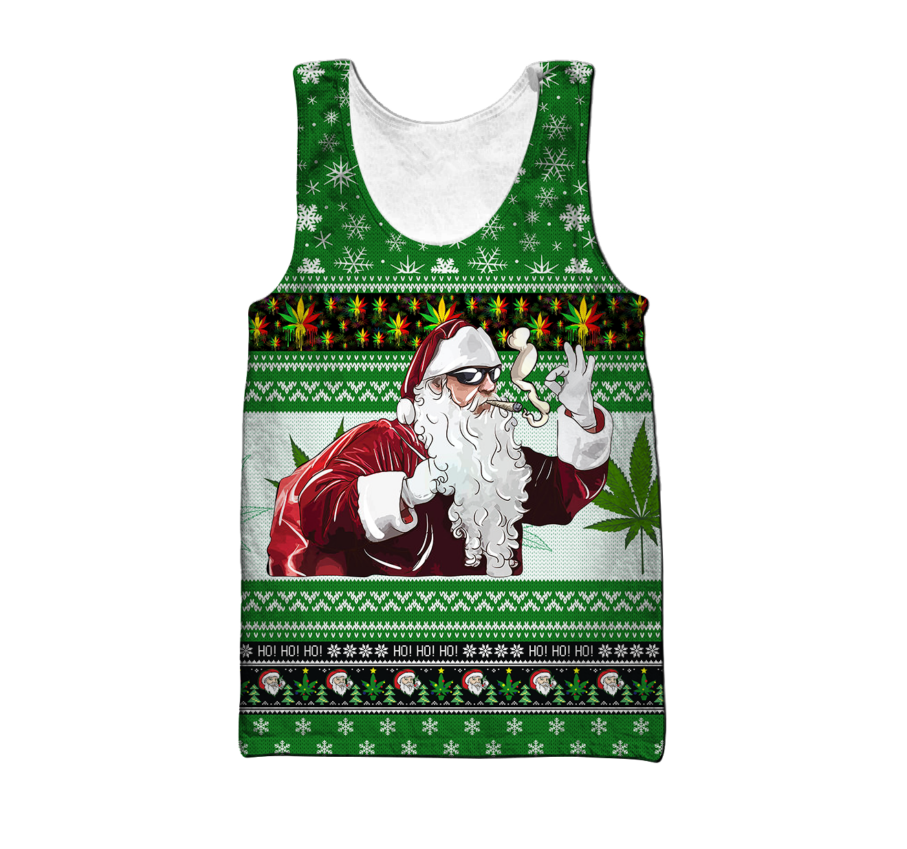 Christmas Santa Marijuana Pi181002-Apparel-NNK-Tank Top-S-Vibe Cosy™