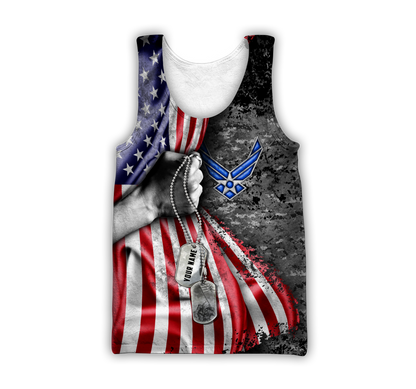 US Air Force tag Custom name 3D shirts for men and women