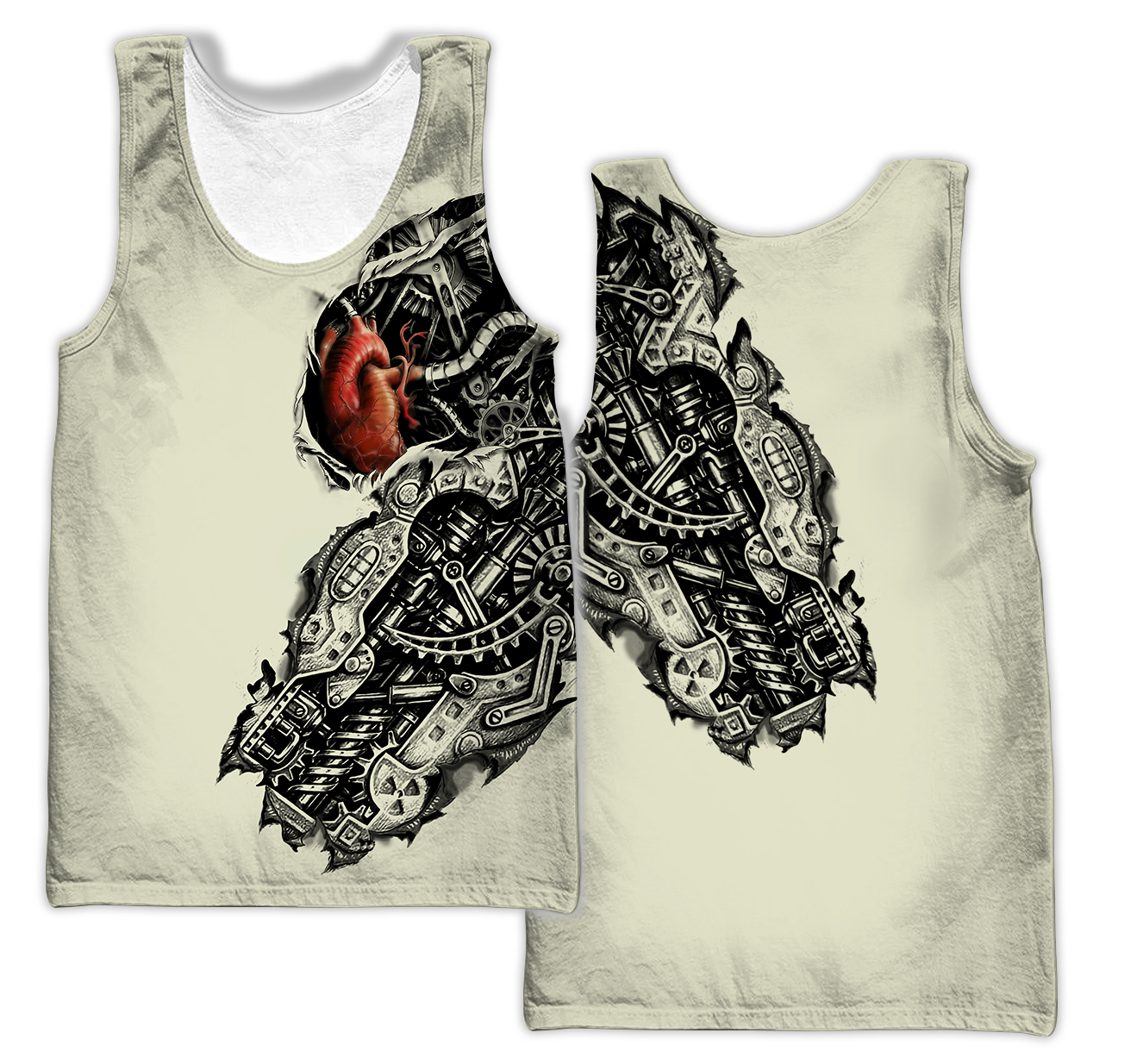 Mechanic Metal Tattoo 3D All Over Printed Shirts HAC180502-Apparel-MP-Tank Top-S-Vibe Cosy™