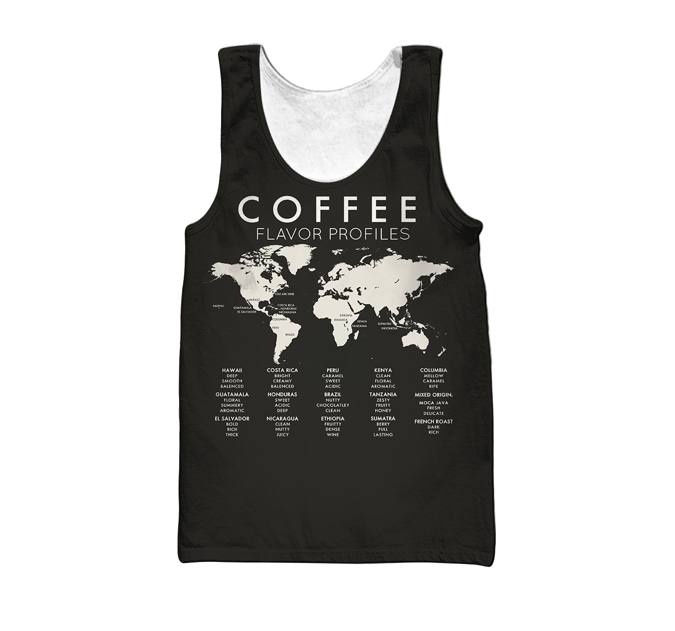 Beautiful Maps Coffee World 3D All Over Printed Differences Between Types Of World Coffee Shirts and Shorts Pi271102 PL-Apparel-PL8386-Tanktop-S-Vibe Cosy™