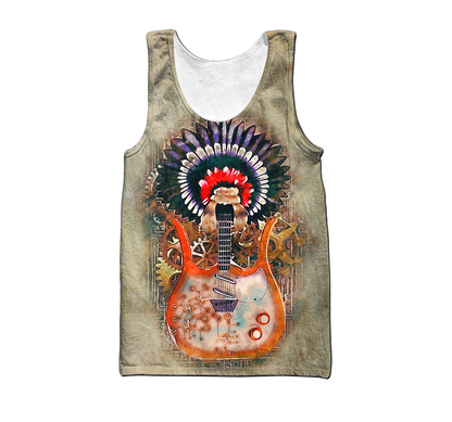 Guitar Native American Over Printed Shirts For Men and Women Pi08082006