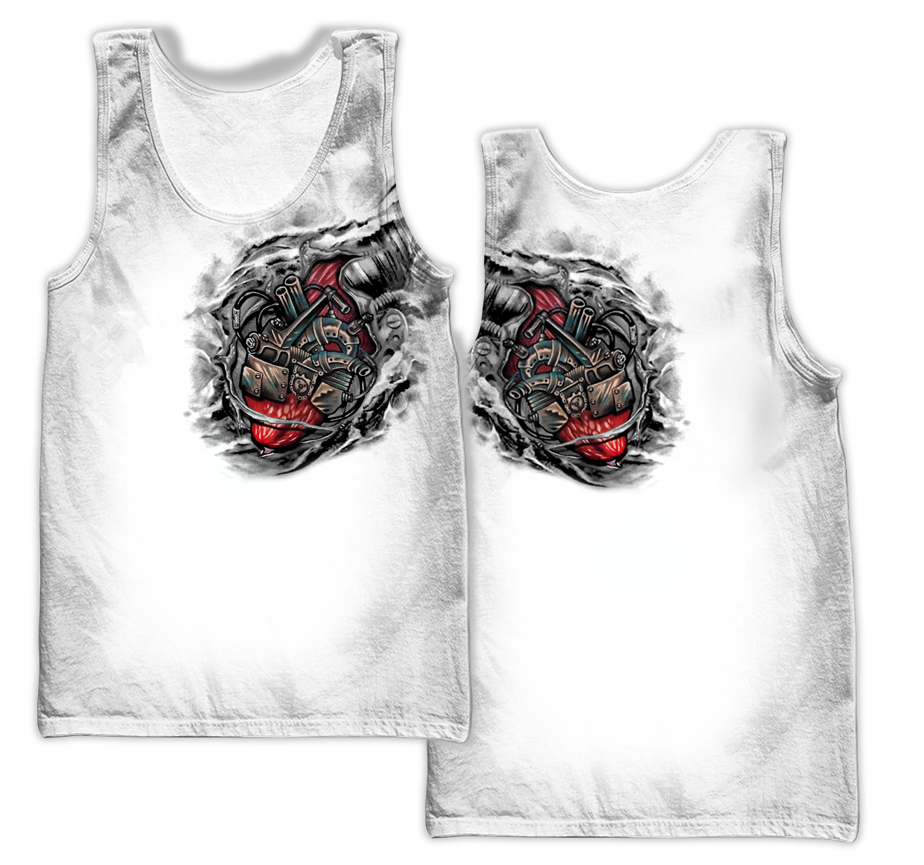 Mechanic Metal Tattoo 3D All Over Printed Shirts HAC180503-Apparel-MP-Tank Top-S-Vibe Cosy™