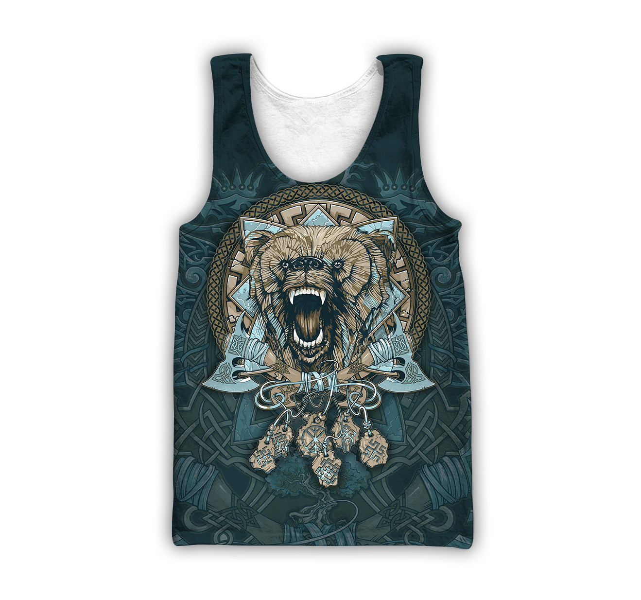 3D All Over Printed Bear Tribal Tattoo TR2910207PT