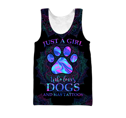 Girl loves dogs 3d hoodie shirt for men and women HAC100906