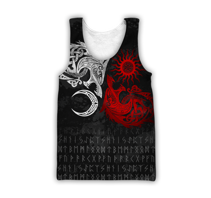 Ragnarok Monsters Red Sköll and Hati 3D All Over Print Hoodie