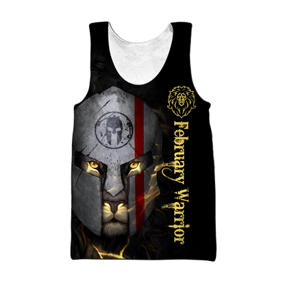 February Spartan Lion Warrior 3D All Over Printed Unisex Shirts
