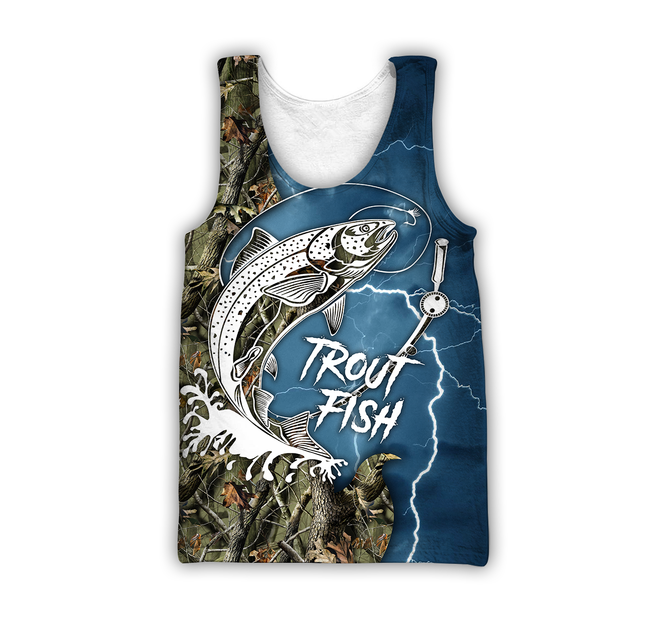 Trout Fishing blue Tattoo camo shirts for men and women TR2108202