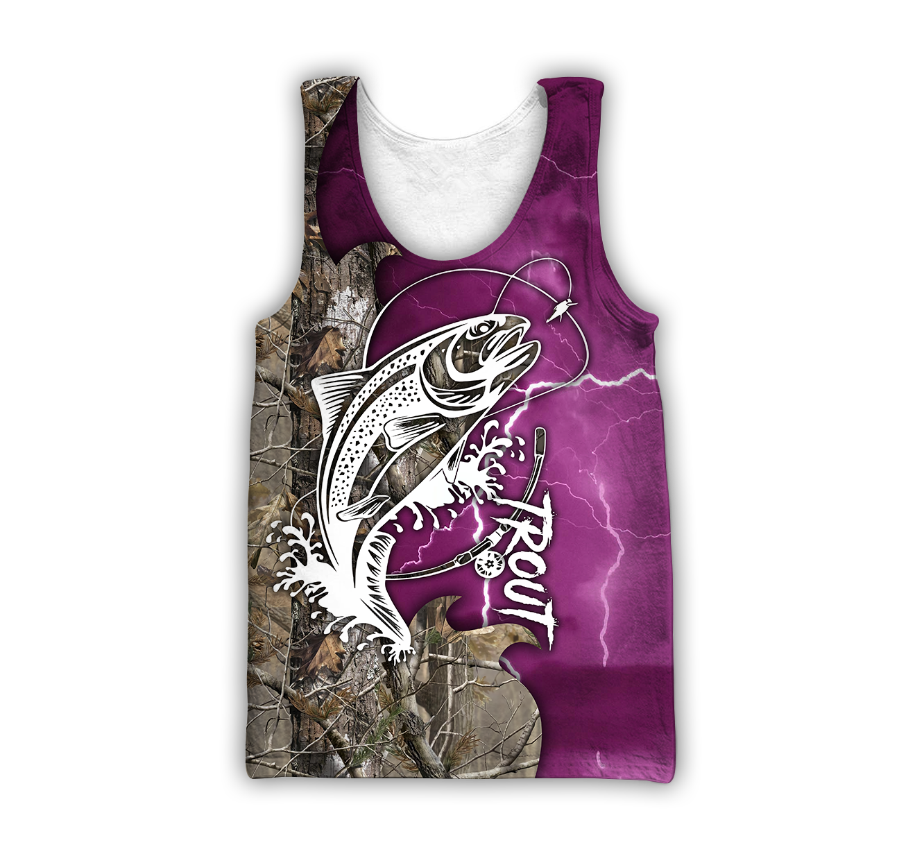 Trout Fishing purple Tattoo camo shirts for men and women TR2108203S