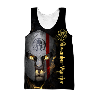 November Spartan Lion Warrior 3D All Over Printed Unisex Shirts