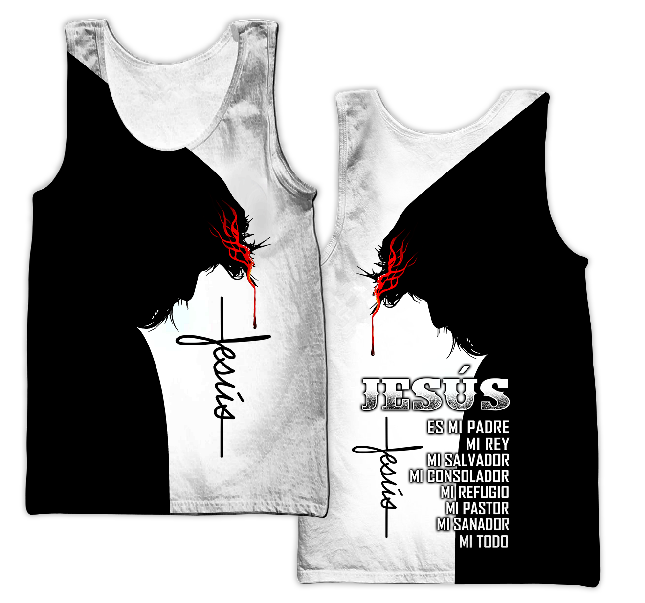 Jesús es mi padre mi rey Pi17062001-Apparel-TA-Tank Top-S-Vibe Cosy™