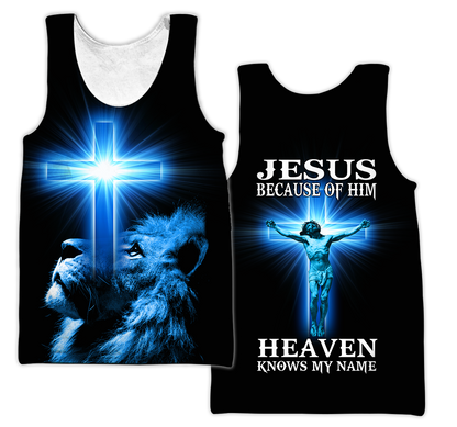 Jesus Because Of Him Heaven Knows My Name 3D All Over Printed Shirts TA09112001S