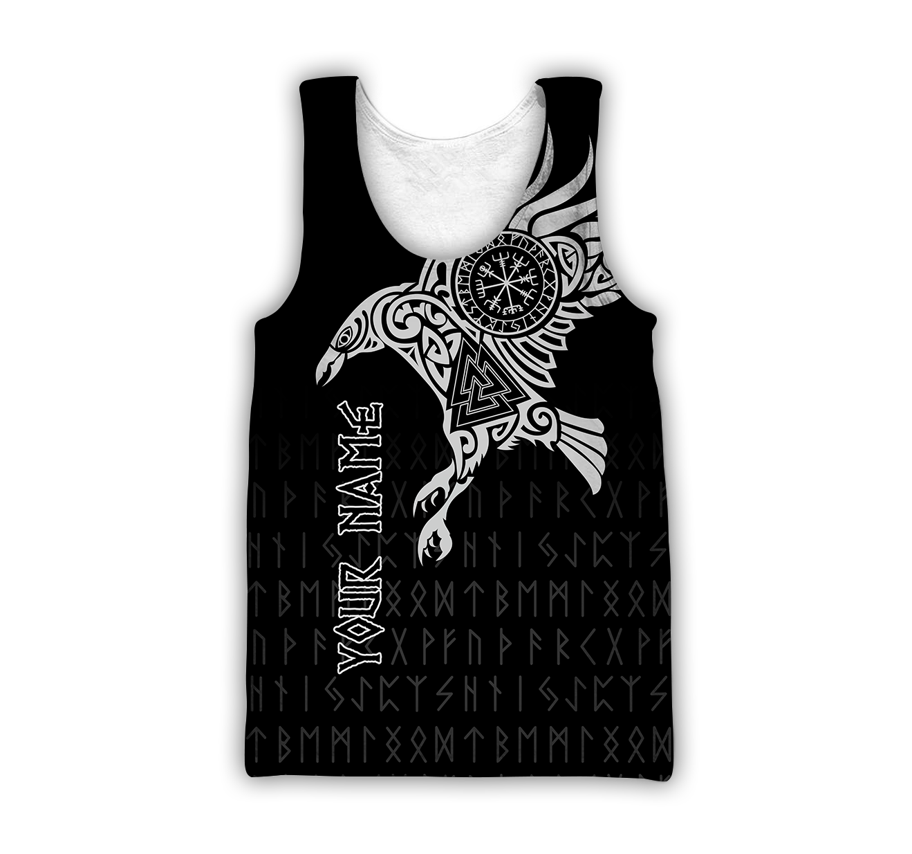 Vikings - The Raven of Odin Tattoo Custom Name-Apparel-HP Arts-Tank Top-S-Vibe Cosy™