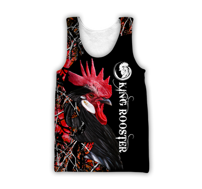 King Rooster 3D All Over Printed Unisex Hoodie ML