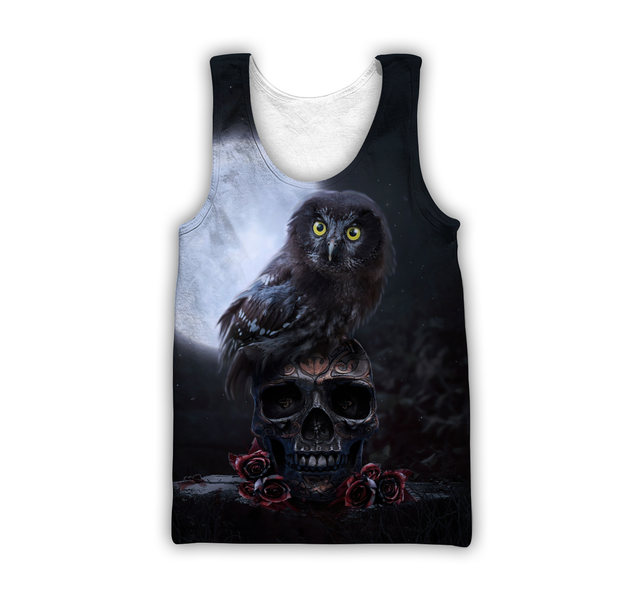 Skull And Owl All Over Printed Hoodie For Men And Women MEI
