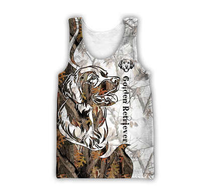 Deer Hunting Golden Retriever Tatoo Camo 3D All Over Print  Hoodie TR1708202