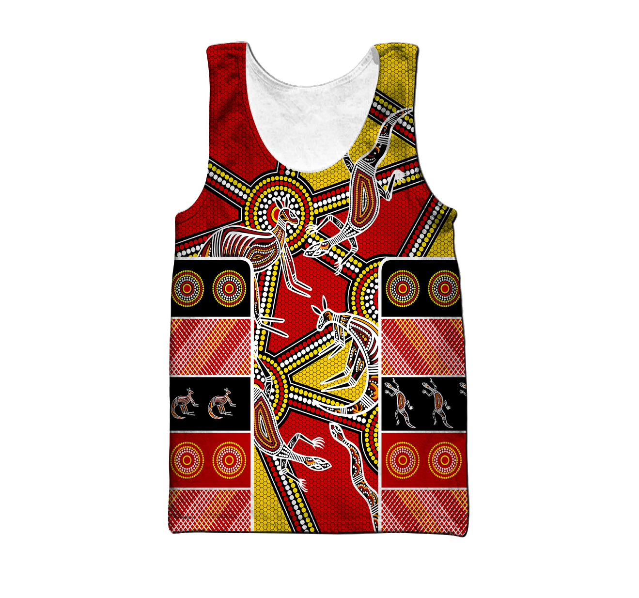 Aboriginal Kangaroo Dot Painting Patterns Shirt for Men and Women