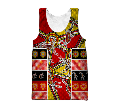 Aboriginal Kangaroo Dot Painting Patterns Shirt for Men and Women