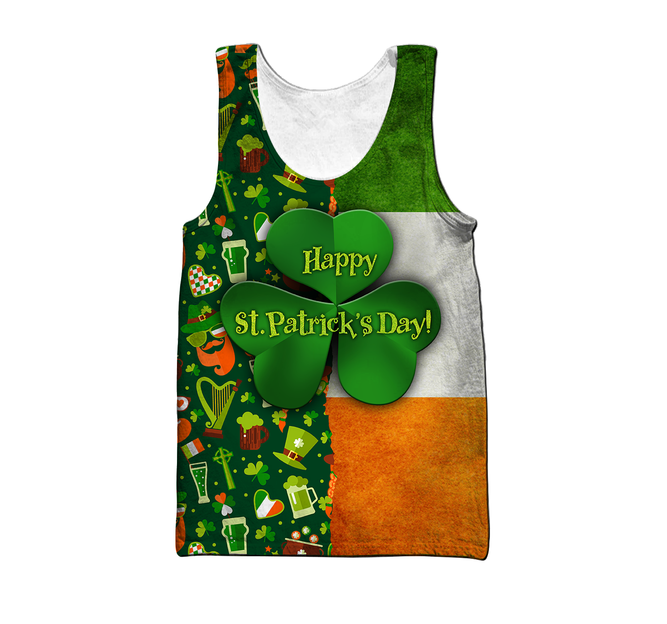 Happy St Patrick's Day Irish Hoodie T-Shirt Sweatshirt for Men and Women Pi170201-Apparel-NM-Men's tank top-S-Vibe Cosy™