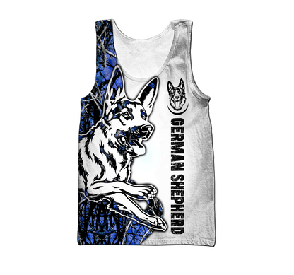 German shepherd blue tattoo 3d hoodie shirt for men and women HAC190801