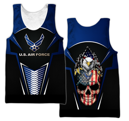 US AirForce skull 3d all over printed for man and women Pi270202 PL-Apparel-PL8386-Tank top-S-Vibe Cosy™